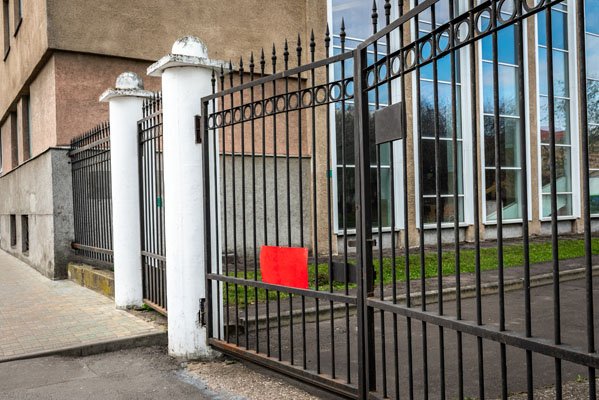 metal-gates-in-front-of-the-administrative-building